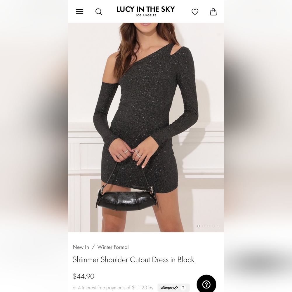 Shimmer shoulder cut out dress